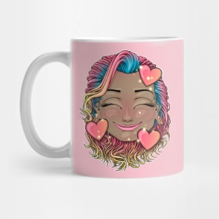 Reva prisma Love heart's face emoji Mug